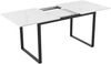 Esstischgruppe H 75 x T 80 x B 140/180 cm, ausziehbarer MDF-Tisch in Weiß mit 4 gepolsterten Stühlen Bild 3