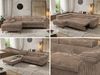 MKS Möbel 'Pablo L-Form' Ecksofa mit Schlaffunktion, verstellbare Kopfstützen, Braun, Cordstoff, ohne Topper, Links Bild 2