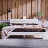 Merax Holzbett Doppelbett 140x200 aus Kiefernholz mit Lattenrost & Kopfteil für Schlafzimmer Weiß Bild 5