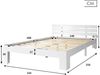Merax Holzbett Doppelbett 140x200 aus Kiefernholz mit Lattenrost & Kopfteil für Schlafzimmer Weiß Bild 2