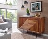 Sideboard 100 x 71 x 40 cm Sheesham Massivholz / Metall Anrichte, Kommode mit zwei Türen, Kommodenschrank Holz Modern, Standschrank Wohnzimmer Bild 3