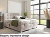 MEBLINI Boxspringbett Elektrisch DANTE 160x200 cm mit Bettkasten – H3/Beige Samt Polsterbett - Doppelbett mit Toppers & Taschenfederkern-Matratzen Bild 2