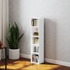 Bücherregal mit 5 offenen Fächern & verstellbaren Böden, 30x24x133,5 cm, Weiß Bild 3