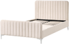 Bett mit Lattenrost Samtstoff LUNAN 120 x 200 cm Hellbeige Bild 4