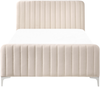 Bett mit Lattenrost Samtstoff LUNAN 120 x 200 cm Hellbeige Bild 5