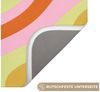 OnlyWow Badematte Linien - Pastelltöne - Wellenförmig, Höhe 10 mm, Polyester, Rechteckig, Badezimmerteppich, Badteppich, Rutschfest, Badvorleger, Waschbar Bild 3
