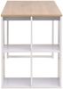 vidaXL Schreibtisch, eichenbraun/ weiß, 120 × 60 × 75 cm Bild 4
