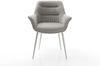 Esszimmerstuhl Kaira-Flex Strukturstoff Soft Grau 4-Fuß konisch Edelstahl Bild 2
