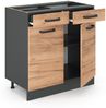 Küchenunterschrank R-Line Goldkraft Eiche 80 cm AP Marmor Vicco Bild 4