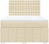 vidaXL Boxspringbett mit Matratze Creme 140x200 cm Stoff 3291710 Bild 4