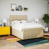 vidaXL Boxspringbett mit Matratze Creme 140x200 cm Stoff 3291710 Bild 3