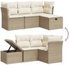 vidaXL 4-tlg. Garten-Sofagarnitur mit Kissen Beige Poly Rattan 3265706 Bild 3