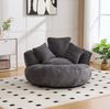 Sitzsack aus Cord mit hoher Rückenlehne & Armlehnen, 108x108x52 cm, Dunkelgrau Bild 2