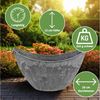 matches21 HOME & HOBBY Blumentopf Hohe Pflanzschale oval Vintage schwarz 20 x 12 cm wetterfest (1 St), Schiffchen Deko-Schale als Tischdeko Blumen-Schale Outdoor Garten-Deko Bild 2