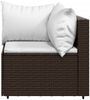 vidaXL 3-tlg. Garten-Lounge-Set mit Kissen Braun Poly Rattan 319750 Bild 5