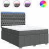 vidaXL Boxspringbett mit Matratze Dunkelgrau 140x190 cm Stoff 3293971 Bild 2