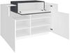 Dmora Schuhregal Aristotle, Mehrzweckschrank mit 2 Türen und 1 Klapptür, Schuhregal für den Eingangsbereich, 100 % Made in Italy, 120 x 45 x 86 cm, glänzendes Weiß und Schiefer, Bild 4