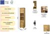 OTTO home Hochschrank Rauna aus massiver Kiefer, Breite 44 cm, Rillenoptik, made in EU Bild 3