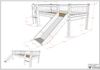 FORREST Buche Junior-Spielbett 90x200 cm, inkl. Lattenrost, Leiter, 2 Rollboxen und Rutsche, Ausf. Buche massiv weiß lackiert Bild 3