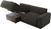 L-förmiges Ecksofa mit Armlehnen, Schlaffunktion und losen Kissen - BELLUNO - links - Dunkelgrau Velours Bild 5