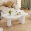 Couchtisch Wolkenform 107 x 66 x 40,5 cm, MDF-Tischplatte, PVC-Beine, weiß lackiert Bild 2