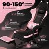 GTPLAYER Niedlicher Gaming Stuhl mit Samtstoff, Gaming Chair, ergonomischer Bürostuhl Gamer Stuhl mit Katzenohren, Memory-Schaum und Fußstütze, 150kg, Rosa Bild 4