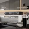 HOMAVO höhenverstellbarer Schreibtisch 70×140 cm, mit Memory- und Anti-Kollisionsfunktion, USB-A- und USB-C-Anschlüssen, Höhe 70–120 cm, Natu Bild 4