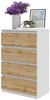 Furnica Kommode GABRIEL 4 Schubladen - Weiß Matt H92cm B60cm T33cm Bild 5