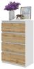 Furnica Kommode GABRIEL 4 Schubladen - Weiß Matt H92cm B60cm T33cm Bild 4