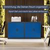 Aktenschrank abschließbar BEATA - 3 Ebenen verstellbar, Flügeltüren | Metallschrank Werkstatt Mehrzweckschrank Büroschrank aus Stahl Werkzeugschrank, 93x90x40cm Anthrazit-Blau Bild 3