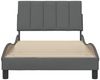 Einzelbettgestell Design für Erwachsene ohne Matratze Dunkelgrau 100x200 cm Stoff d4546e Bild 5