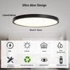 ZMH LED Deckenleuchte Flach Schwarz - 28W Dimmbar Deckenlampe Rund mit Fernbedienung 3000-6500K Ø30 CM Badezimmerlampe für Küche Esszimmer Flur Schlafzimmer Badezimmer Bild 3