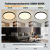 ZMH LED Deckenleuchte Flach Schwarz - 28W Dimmbar Deckenlampe Rund mit Fernbedienung 3000-6500K Ø30 CM Badezimmerlampe für Küche Esszimmer Flur Schlafzimmer Badezimmer Bild 2