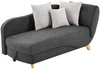 Vente-unique - PENELOPE Chaise longue Stoff Grau - B 80 cm x H 81 cm x L 160 cm Bild 4