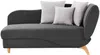 Vente-unique - PENELOPE Chaise longue Stoff Grau - B 80 cm x H 81 cm x L 160 cm Bild 2