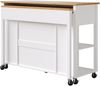 Sideboard 120x50/81,5x92 cm, klappbar & mobil mit 2 Schubladen, MDF/Metall, Weiß Bild 5