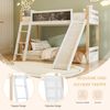 LVHOM Hochbett, 90x200 cm, mit Tafel, Treppe und Rutschen, Weiß Bild 4