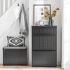 SoBuy FSR165-SCH Schuhschrank, MDF, Lackiert, Schwarz, 60 x 101 x 25 cm Bild 2