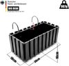 BigDean Balkonkasten Lattenzaun Optik in Anthrazit aus wetterfestem & robustem Kunststoff 40 cm– Balkonkasten mit Halterung & Wasserstandsanzeige – Made in Europe Bild 3