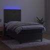 Boxspringbett mit Matratze & LED Samt Dunkelgrau 80x200 cm, Härtegrad: H2 [3136030] Bild 4
