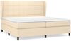 Boxspringbett mit Matratze Stoff Creme 200x200 cm, Härtegrad: H2 [3127994] Bild 2