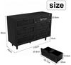 Furnishings Home Kommode sideboard mit 6 Schubladen Rattan-Design 115 cm breit Holz Schrank (1 St, Vintage Schubladenkommode Sideboard aus Holz, mit Metallgriffe), geeignet für Schlafzimmer, Wohnzimmer, Arbeitszimmer, Büro Bild 4