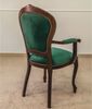 Casa Padrino Luxus Barock Esszimmer Stuhl mit Armlehnen Grün / Dunkelbraun H. 105 cm - Barock Möbel Bild 3