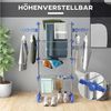 HOMCOM Wäscheständer Turmwäschetrockner mit Klappbarem Flügel, für Garten, Balkon, Blau Bild 4