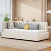 Merax Polsterbett Sofabett 90*200 Multifunktionsbett mit Lattenrost Hautfreundlicher Samtstoff Beige Bild 5