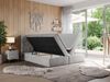 Boxspringbett, Doppelbett mit Multipocket-Matratzen und Topper, dekoratives Kopfteil - LEILA - 180 x 200 cm - Hellgrau Velours - H3 Bild 2