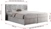 Boxspringbett, Doppelbett mit Multipocket-Matratzen und Topper, dekoratives Kopfteil - LEILA - 180 x 200 cm - Hellgrau Velours - H3 Bild 5