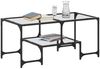 vidaXL Couchtisch mit Glasplatte Transparent 98,5x50x45 cm Stahl 846014 Bild 3