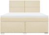 vidaXL Boxspringbett mit Matratze Creme 180x200 cm Stoff 3290565 Bild 4
