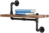 KHG Stand-Regal, Wand-Regal, Bücherregal, 1-4 Ablagen/Böden in verwitterter Eichenoptik mit viel Platz, max. Belastbarkeit bis 30 kg, Industrie-Vintage-Retro-Design, aus Metall/Holzwerkstoff Bild 5
